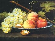 Jacob van Es Nature morte aux peches, raisins et noix sur un entablement china oil painting artist
